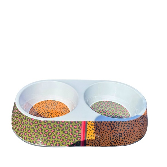 Whisker City Cat Water/Food Dish Leopard Print 24oz NIB - Picture 2 of 5
